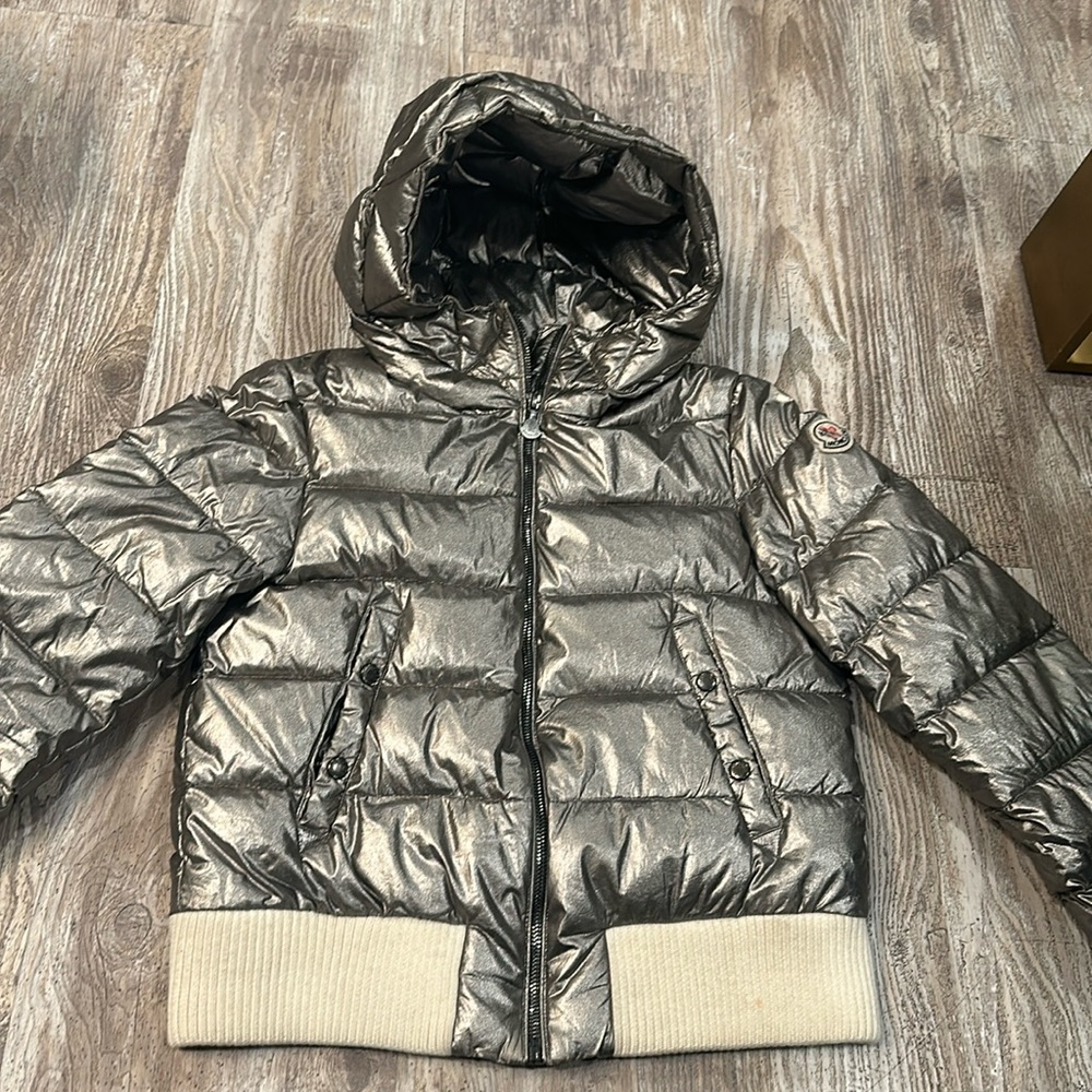 Moncler metallic jacket cropped xs